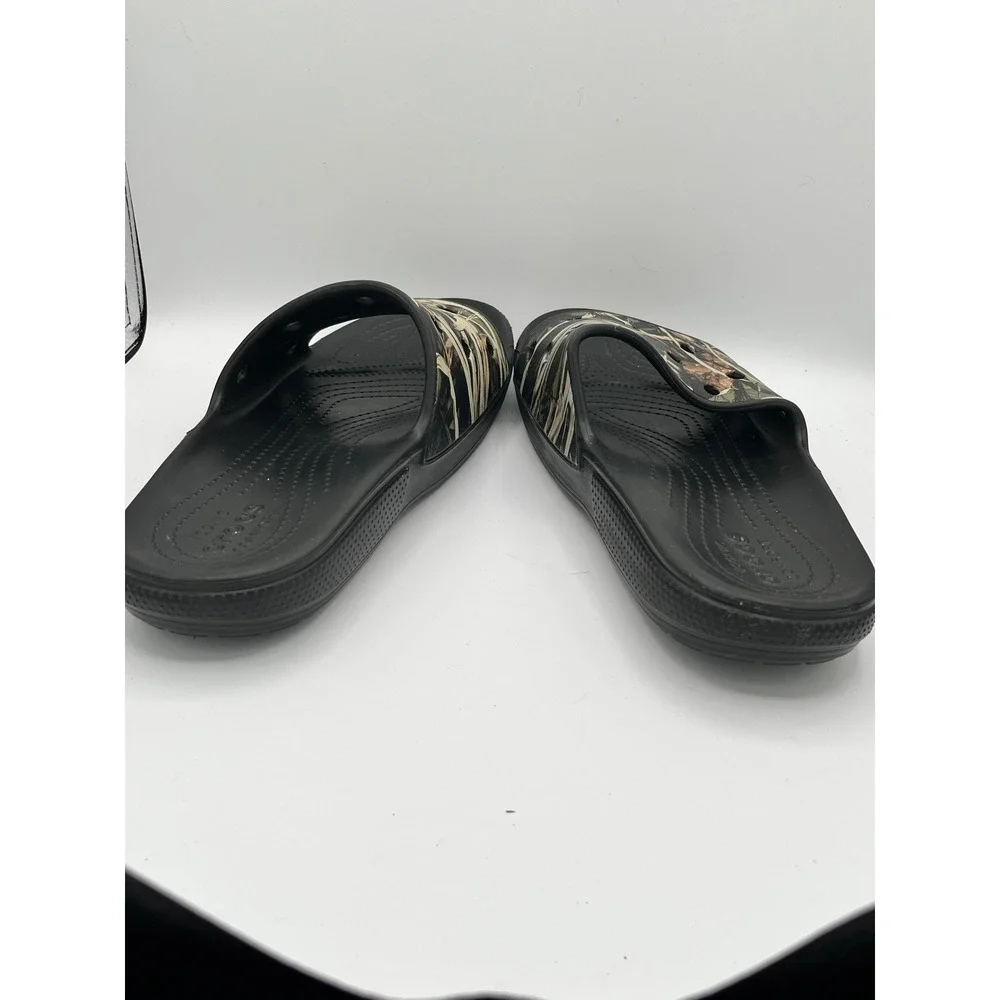 Crocs Classic Slide Men Sz 13 Black Realtree Edge Camo Sandal 206121-060